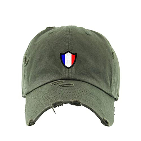 France French Flag Vintage Baseball Cap Embroidered Cotton Adjustable Distressed Dad Hat