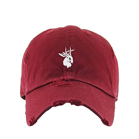 Jackalope Vintage Baseball Cap Embroidered Cotton Adjustable Distressed Dad Hat