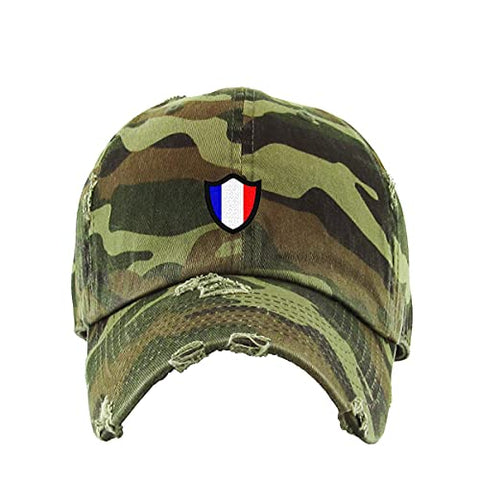 France French Flag Vintage Baseball Cap Embroidered Cotton Adjustable Distressed Dad Hat