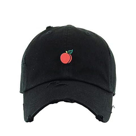 Peach Vintage Baseball Cap Embroidered Cotton Adjustable Distressed Dad Hat