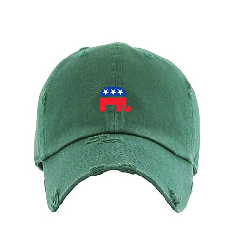 Republican Elephant Vintage Baseball Cap Embroidered Cotton Adjustable Distressed Dad Hat