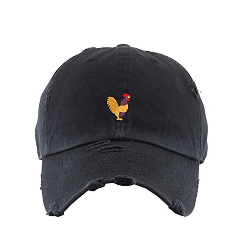 Rooster Vintage Baseball Cap Embroidered Cotton Adjustable Distressed Dad Hat