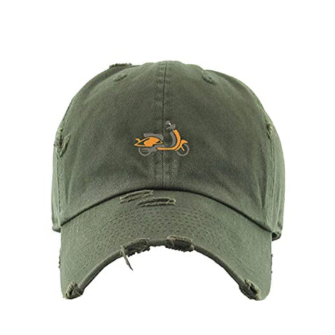 Scooter Vintage Baseball Cap Embroidered Cotton Adjustable Distressed Dad Hat