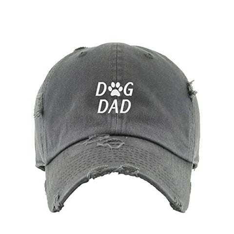 Dog Dad Vintage Baseball Cap Embroidered Cotton Adjustable Distressed Dad Hat