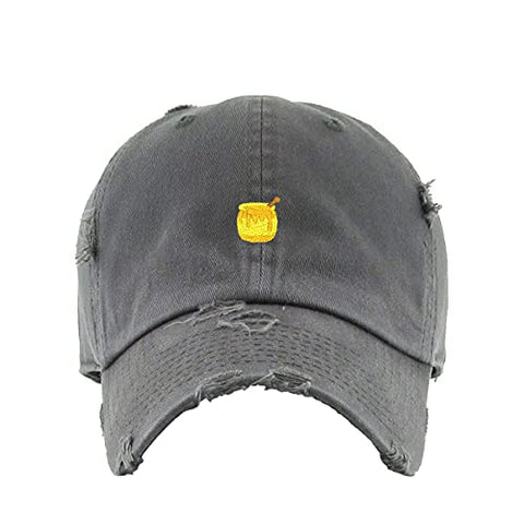 Honey Pot Vintage Baseball Cap Embroidered Cotton Adjustable Distressed Dad Hat