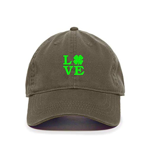 Love Shamrock Baseball Cap Embroidered Cotton Adjustable Dad Hat