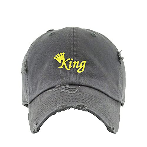 King Vintage Baseball Cap Embroidered Cotton Adjustable Distressed Dad Hat