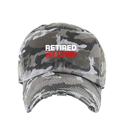 Retired Not Expired Vintage Baseball Cap Embroidered Cotton Adjustable Distressed Dad Hat