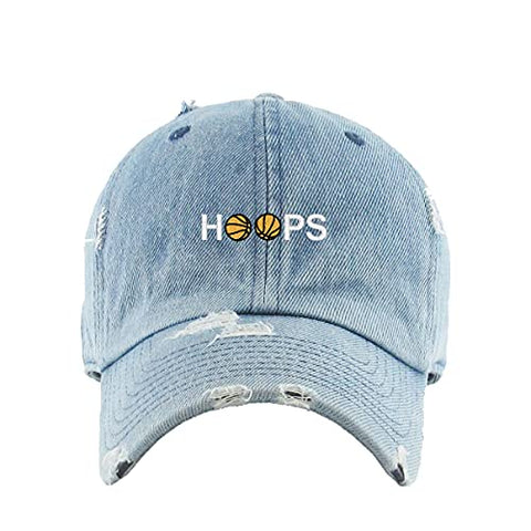 Hoops Basketball Vintage Baseball Cap Embroidered Cotton Adjustable Distressed Dad Hat