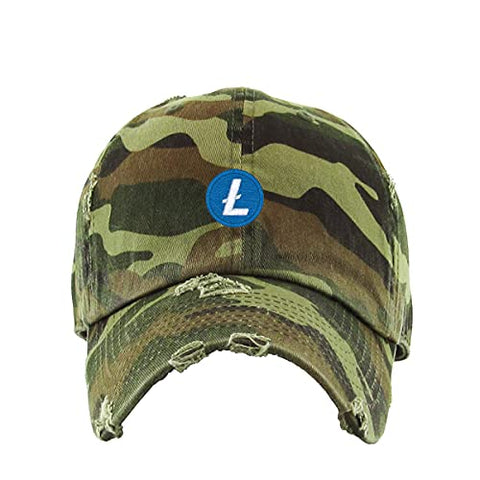 Litecoin Vintage Baseball Cap Embroidered Cotton Adjustable Distressed Dad Hat