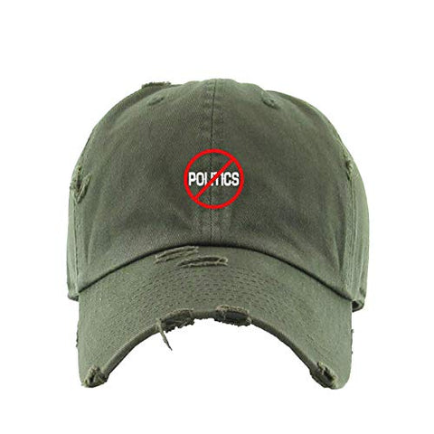 No Politics Vintage Baseball Cap Embroidered Cotton Adjustable Distressed Dad Hat