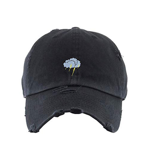 Storm Cloud Vintage Baseball Cap Embroidered Cotton Adjustable Distressed Dad Hat