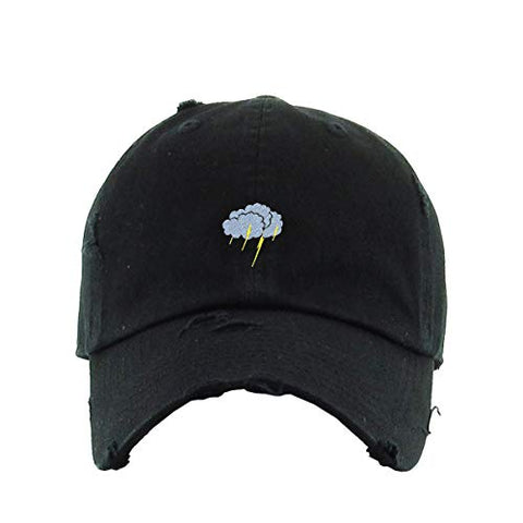 Storm Cloud Vintage Baseball Cap Embroidered Cotton Adjustable Distressed Dad Hat