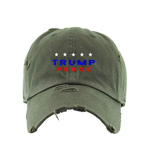 Trump Pence Vintage Baseball Cap Embroidered Cotton Adjustable Distressed Dad Hat