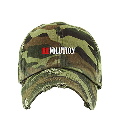 Revolution Vintage Baseball Cap Embroidered Cotton Adjustable Distressed Dad Hat