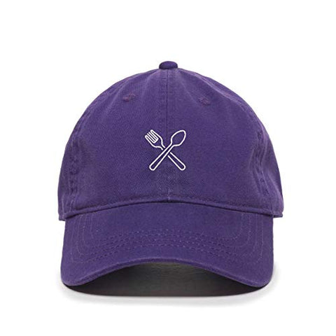 Fork and Spoon Baseball Cap Embroidered Cotton Adjustable Dad Hat