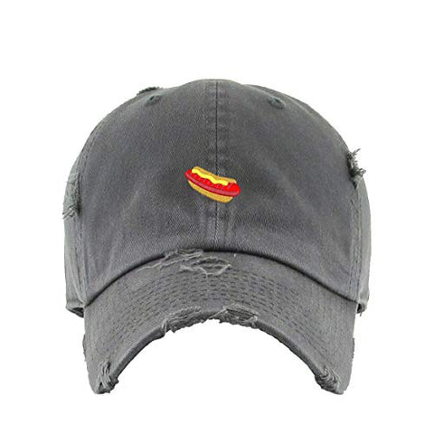 Hotdog Sandwich Vintage Baseball Cap Embroidered Cotton Adjustable Distressed Dad Hat