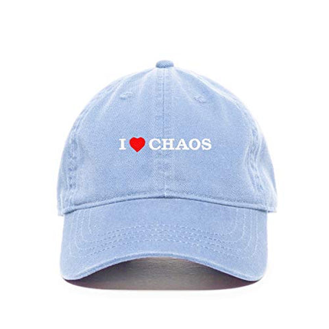 I Love Chaos Baseball Cap Embroidered Cotton Adjustable Dad Hat