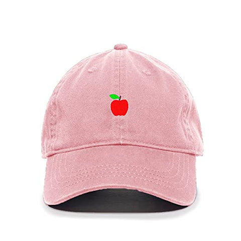 Red Apple Baseball Cap Embroidered Cotton Adjustable Dad Hat