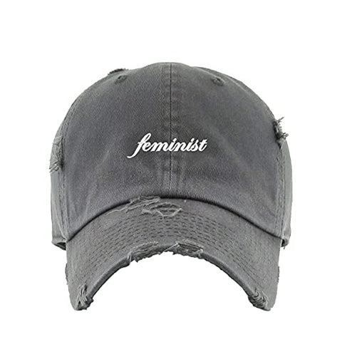 Feminist Vintage Baseball Cap Embroidered Cotton Adjustable Distressed Dad Hat