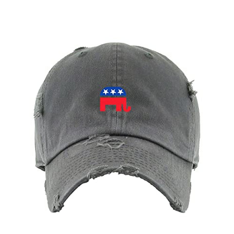 Republican Elephant Vintage Baseball Cap Embroidered Cotton Adjustable Distressed Dad Hat