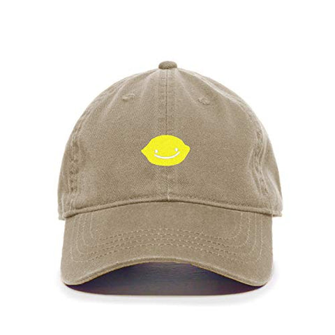 Smiling Lemon Baseball Cap Embroidered Cotton Adjustable Dad Hat