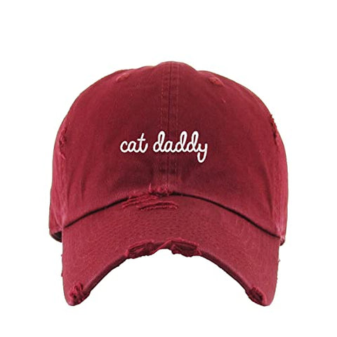 Cat Daddy Vintage Baseball Cap Embroidered Cotton Adjustable Distressed Dad Hat