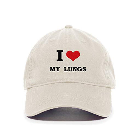 I Love My Lungs Baseball Cap Embroidered Cotton Adjustable Dad Hat