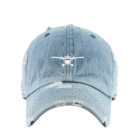 Sea Plane Vintage Baseball Cap Embroidered Cotton Adjustable Distressed Dad Hat