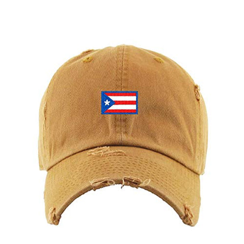 Puerto Rico Flag Vintage Baseball Cap Embroidered Cotton Adjustable Distressed Dad Hat