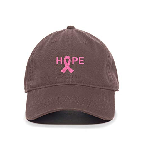 Hope with Ribbon Baseball Cap Embroidered Cotton Adjustable Dad Hat