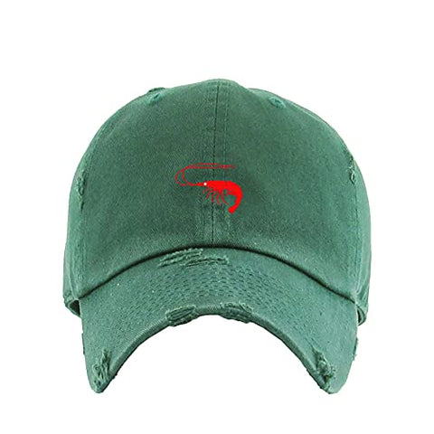 Shrimp Vintage Baseball Cap Embroidered Cotton Adjustable Distressed Dad Hat