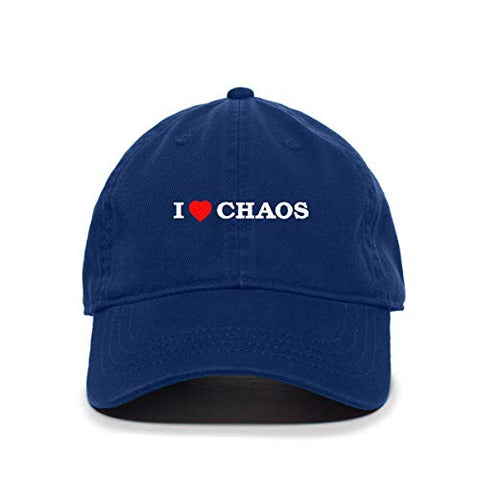 I Love Chaos Baseball Cap Embroidered Cotton Adjustable Dad Hat