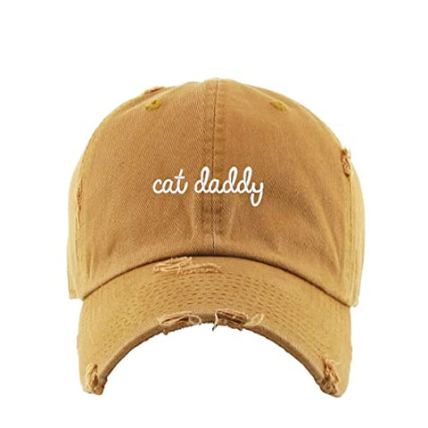 Cat Daddy Vintage Baseball Cap Embroidered Cotton Adjustable Distressed Dad Hat