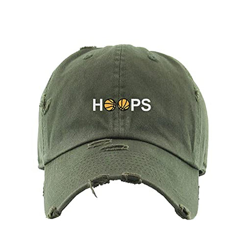 Hoops Basketball Vintage Baseball Cap Embroidered Cotton Adjustable Distressed Dad Hat