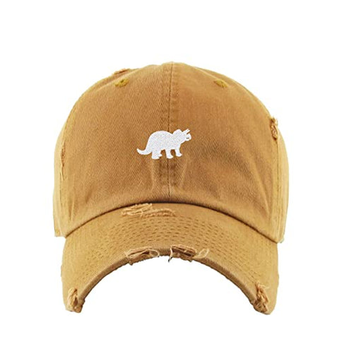 Triceratops Dinosaur Vintage Baseball Cap Embroidered Cotton Adjustable Distressed Dad Hat