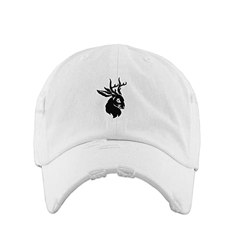 Jackalope Vintage Baseball Cap Embroidered Cotton Adjustable Distressed Dad Hat