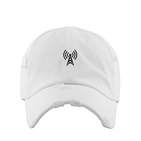 Radio Tower Vintage Baseball Cap Embroidered Cotton Adjustable Distressed Dad Hat