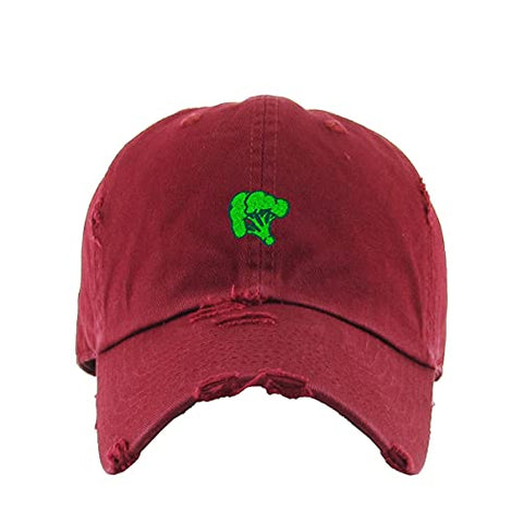 Broccoli Vintage Baseball Cap Embroidered Cotton Adjustable Distressed Dad Hat