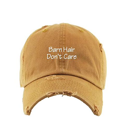 Barn Hair Don't Care Vintage Baseball Cap Embroidered Cotton Adjustable Distressed Dad Hat