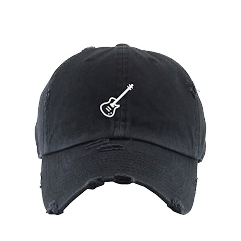 Electric Guitar Vintage Baseball Cap Embroidered Cotton Adjustable Distressed Dad Hat