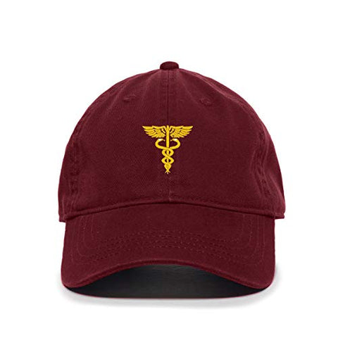 Caduceus Baseball Cap Embroidered Cotton Adjustable Dad Hat