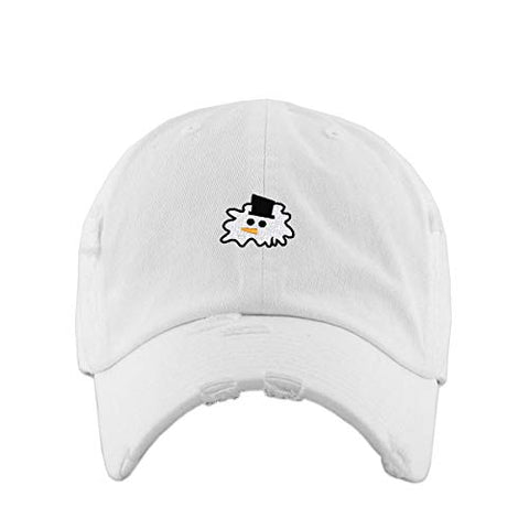 Melting Snowman Vintage Baseball Cap Embroidered Cotton Adjustable Distressed Dad Hat