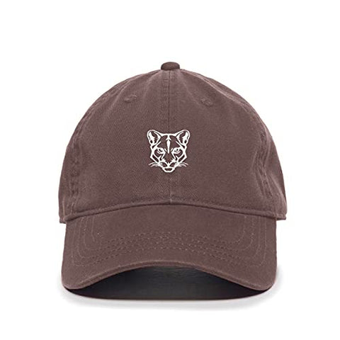 Cougar Head Baseball Cap Embroidered Cotton Adjustable Dad Hat