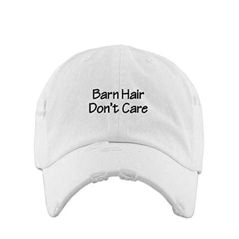 Barn Hair Don't Care Vintage Baseball Cap Embroidered Cotton Adjustable Distressed Dad Hat