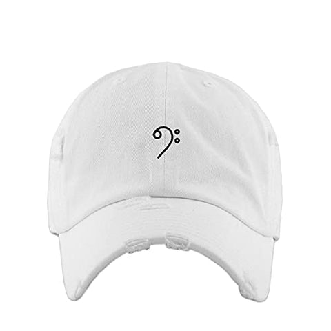 Bass Clef Vintage Baseball Cap Embroidered Cotton Adjustable Distressed Dad Hat