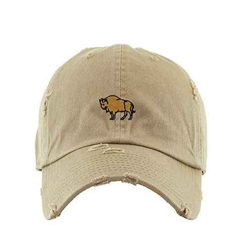 Wild Buffalo Vintage Baseball Cap Embroidered Cotton Adjustable Distressed Dad Hat