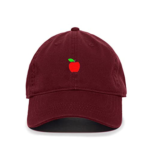 Red Apple Baseball Cap Embroidered Cotton Adjustable Dad Hat