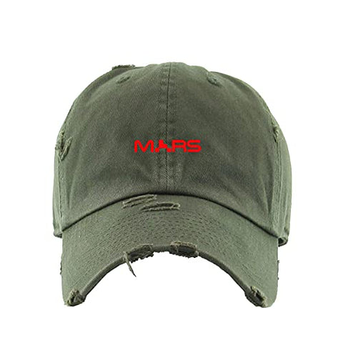 Mars Vintage Baseball Cap Embroidered Cotton Adjustable Distressed Dad Hat