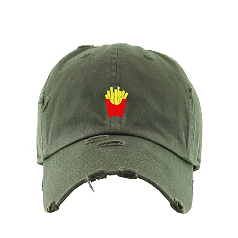 French Fries Vintage Baseball Cap Embroidered Cotton Adjustable Distressed Dad Hat